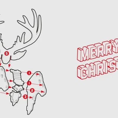 Mô hình tuần lộc lắp ráp trang trí cây thông Giáng sinh (Reindeer build card)