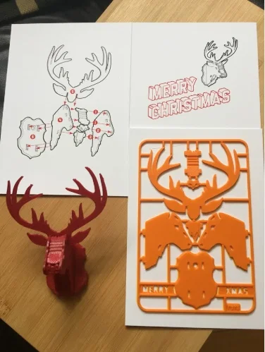 Mô hình tuần lộc lắp ráp trang trí cây thông Giáng sinh (Reindeer build card) - Image 3