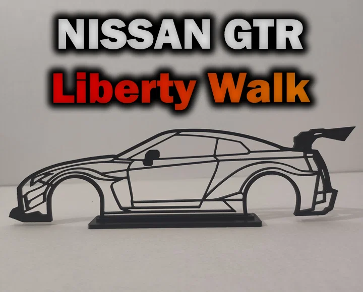 Mô hình khung xe NISSAN GTR Liberty Walk trang trí để bàn - Image 1
