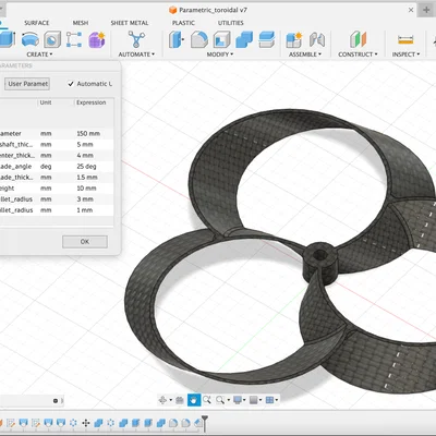 MỚI!!! Bộ tạo cánh quạt Toroidal V2 (dành cho Fusion 360)