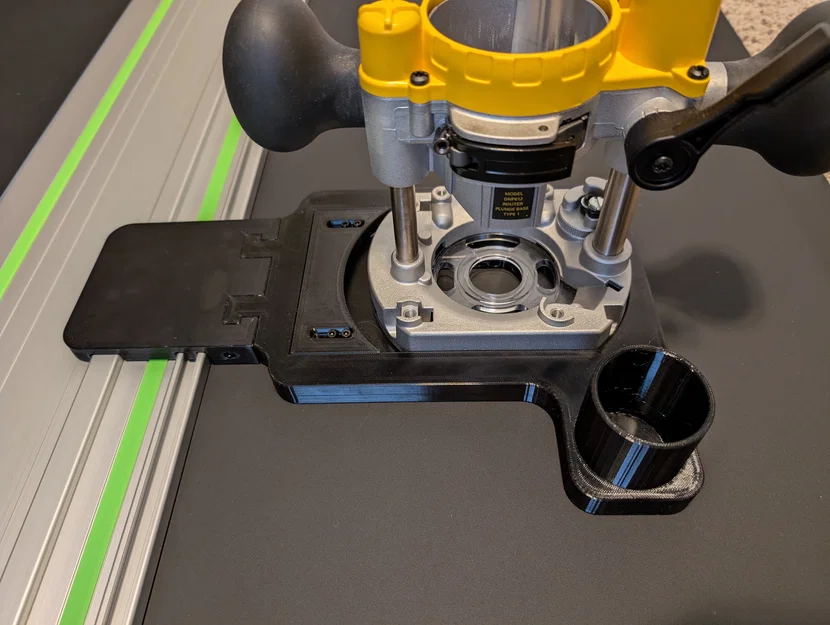 Bộ trượt máy phay Dewalt Trim Router cho thanh ray Festool kèm hút bụi - Image 2