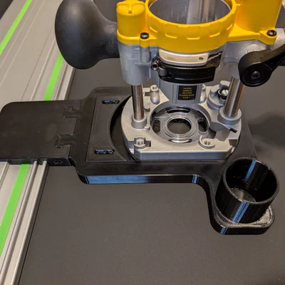 Bộ trượt máy phay Dewalt Trim Router cho thanh ray Festool kèm hút bụi
