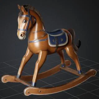 Mô hình ngựa gỗ bập bênh trang trí cổ điển cho không gian sống
