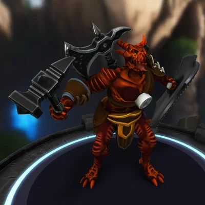 Mô hình Red Dragonborn Barbarian in 3D cực ngầu cho game RPG