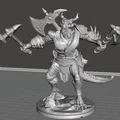 Mô hình Red Dragonborn Barbarian in 3D cực ngầu cho game RPG - Thumbnail 2