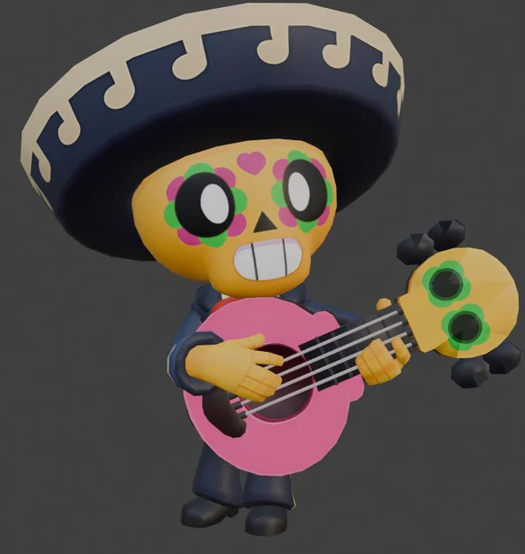 Mô hình 3D Poco - Nhân vật nhạc sĩ Brawl Stars cực chất - Image 1