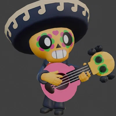 Mô hình 3D Poco - Nhân vật nhạc sĩ Brawl Stars cực chất