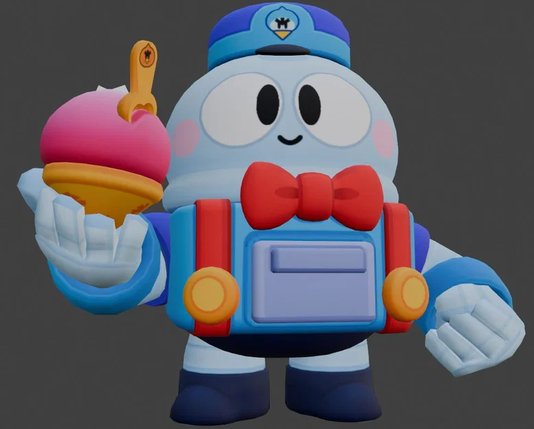 Mô hình 3D Lou từ Brawl Stars - Người bán kem robot cực đáng yêu - Image 1