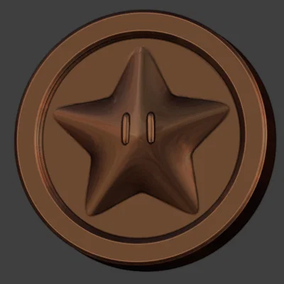 Mô hình đồng xu Super Mario Star Coin in 3D cực đẹp