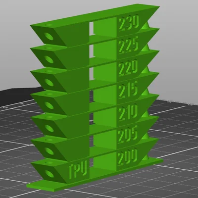 Các mẫu Temperature Tower kèm gcode sẵn sàng cho ABS, TPU, PLA, ASA, PETG