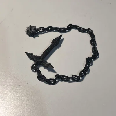 Cây roi xích (chain whip) Castlevania tỉ lệ cho figure 6 inch, in print-in-place