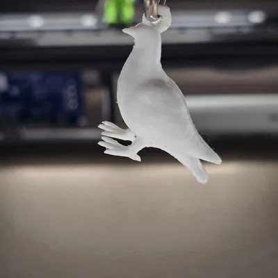 Móc khóa chim bồ câu 3D - Phụ kiện trang trí dễ thương