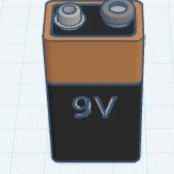 Mô hình pin 9V dùng cho thiết kế và thử nghiệm in 3D