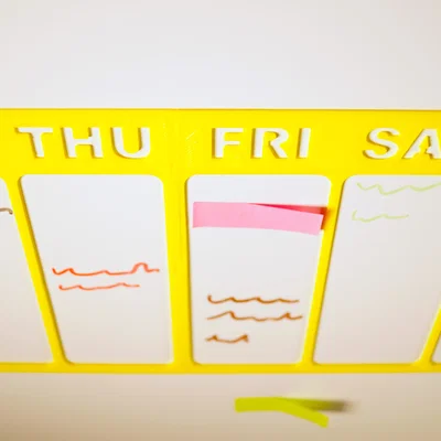 Bảng kế hoạch công việc hàng tuần in 3D tiện lợi (Whiteboard Schedule)