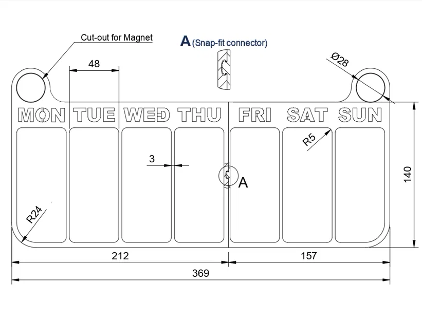 Bảng kế hoạch công việc hàng tuần in 3D tiện lợi (Whiteboard Schedule) - Image 6