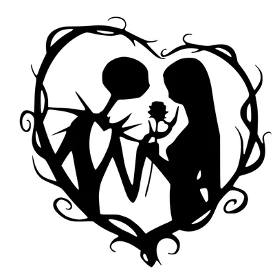Mô hình tranh treo tường 3D Jack và Sally - Nightmare Before Christmas