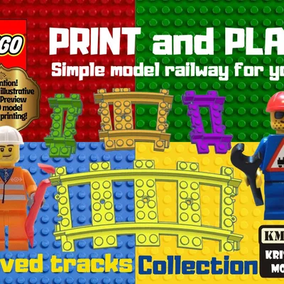 Bộ sưu tập đường ray cong LEGO (LEGO Curved tracks Collection) tự in
