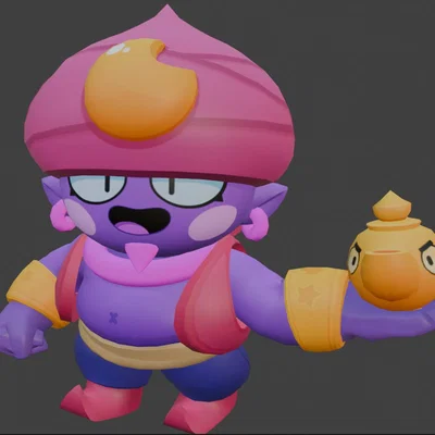 Mô hình 3D Gene Brawl Stars - Nhân vật Thần đèn cực chất