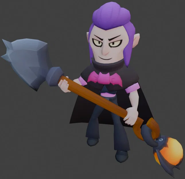 Mô hình 3D Mortis trong Brawl Stars - File STL in 3D chất lượng cao - Image 1