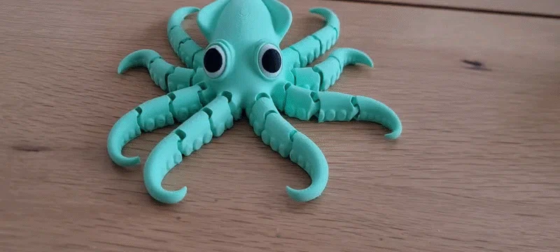 Mô hình mực cử động linh hoạt (Articulated Flexi Squid) in nguyên khối - Image 1