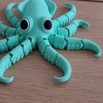 Mô hình mực cử động linh hoạt (Articulated Flexi Squid) in nguyên khối