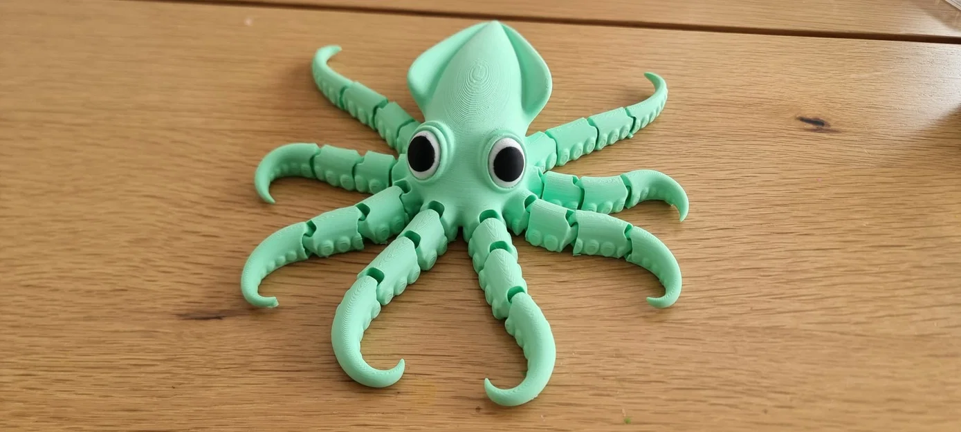 Mô hình mực cử động linh hoạt (Articulated Flexi Squid) in nguyên khối - Image 2