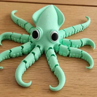 Mô hình mực cử động linh hoạt (Articulated Flexi Squid) in nguyên khối
