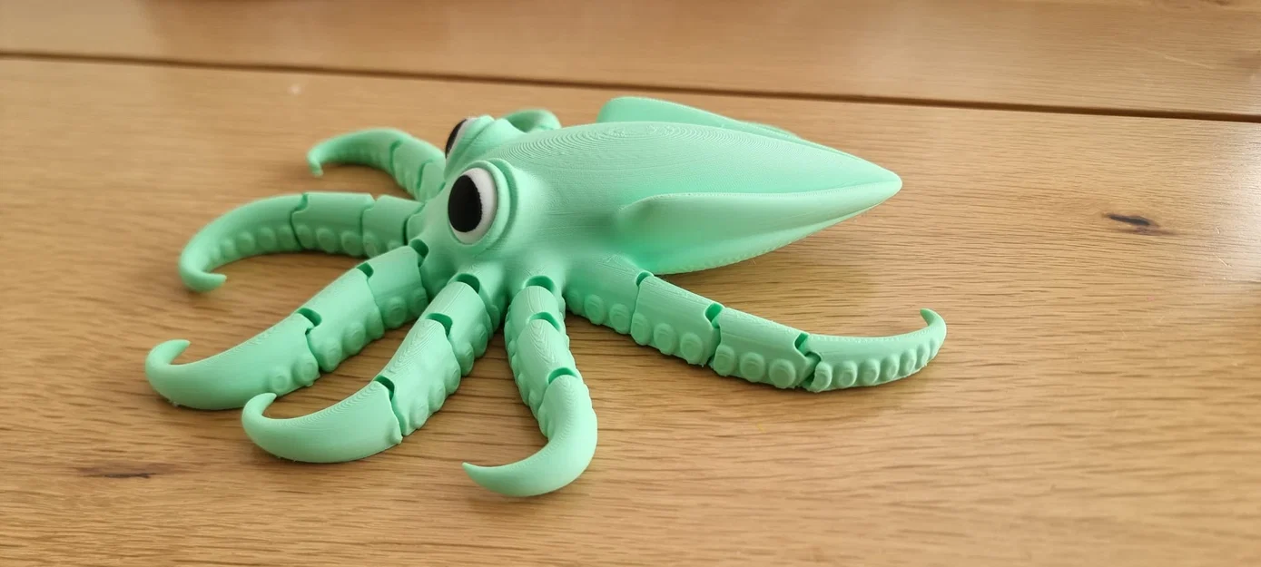 Mô hình mực cử động linh hoạt (Articulated Flexi Squid) in nguyên khối - Image 3