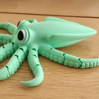 Mô hình mực cử động linh hoạt (Articulated Flexi Squid) in nguyên khối