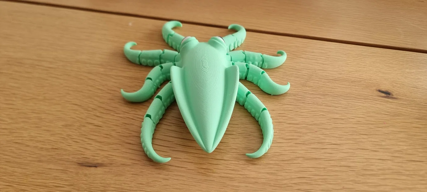 Mô hình mực cử động linh hoạt (Articulated Flexi Squid) in nguyên khối - Image 4
