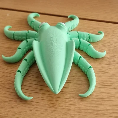 Mô hình mực cử động linh hoạt (Articulated Flexi Squid) in nguyên khối
