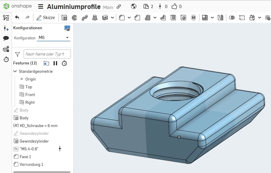Nutenstein cho khe 8mm với ren M6 in sẵn (T-slot Nut) - Image 1