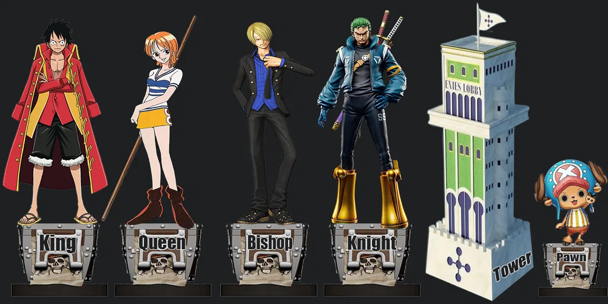 Bộ cờ vua 3D One Piece vs Dragon Ball Z đầy cảm hứng - Image 1