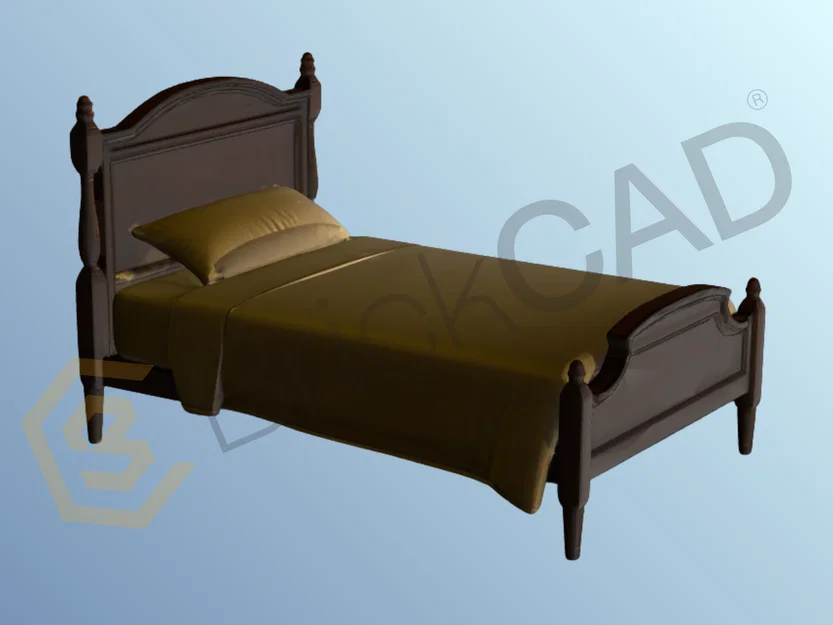 Mô hình giường ngủ (Bed) thiết kế hiện đại - Image 2