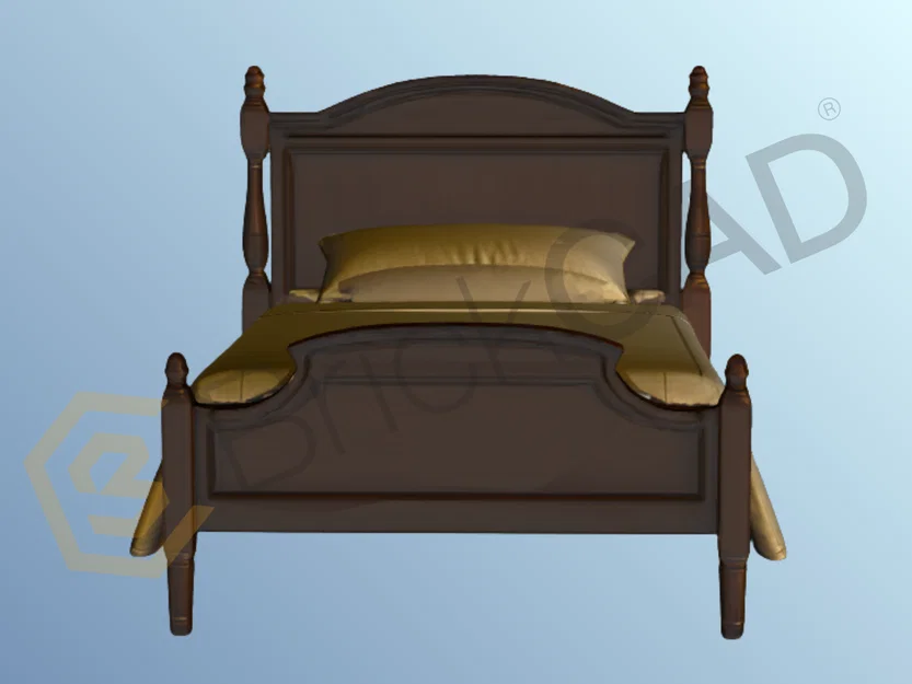 Mô hình giường ngủ (Bed) thiết kế hiện đại - Image 3