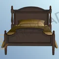Mô hình giường ngủ (Bed) thiết kế hiện đại - Thumbnail 3