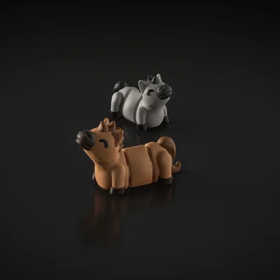 Flexi Horse (+Keychain) - Mô hình ngựa cử động linh hoạt