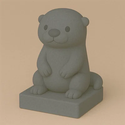 Tượng rái cá nhỏ xinh (Cute lil' otter) - Mẫu in 3D trang trí bàn