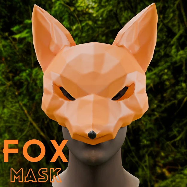 Mặt nạ cáo Fox Mask phong cách Low Poly cho tiệc hóa trang - Image 1