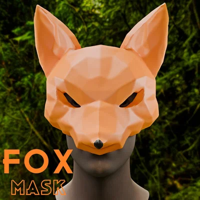 Mặt nạ cáo Fox Mask phong cách Low Poly cho tiệc hóa trang