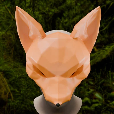 Mặt nạ cáo Fox Mask phong cách Low Poly cho tiệc hóa trang