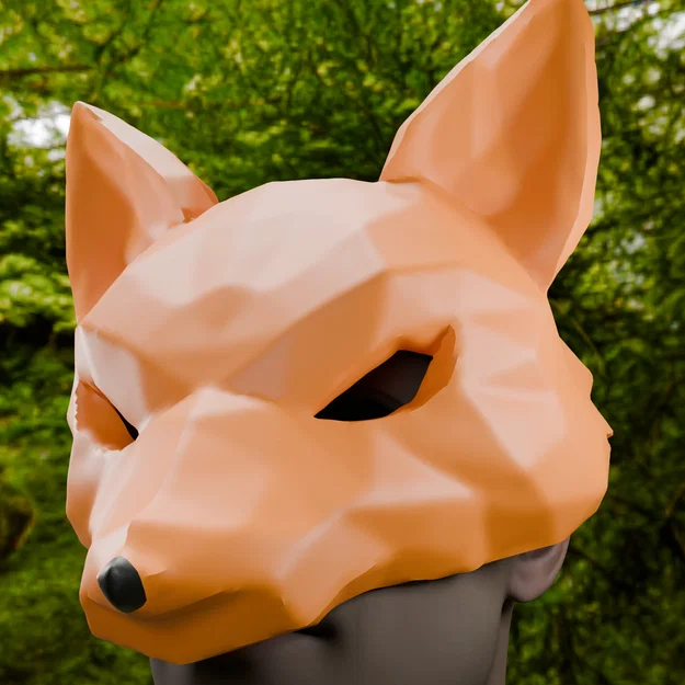Mặt nạ cáo Fox Mask phong cách Low Poly cho tiệc hóa trang - Image 3