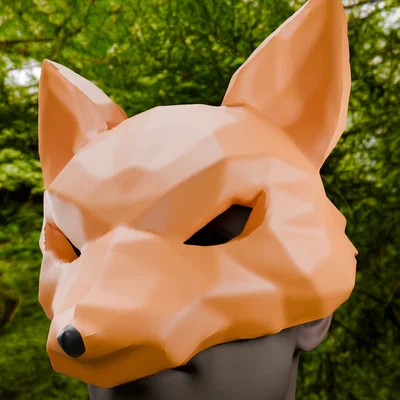 Mặt nạ cáo Fox Mask phong cách Low Poly cho tiệc hóa trang