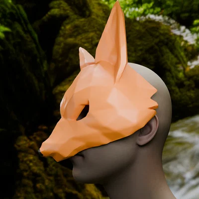 Mặt nạ cáo Fox Mask phong cách Low Poly cho tiệc hóa trang