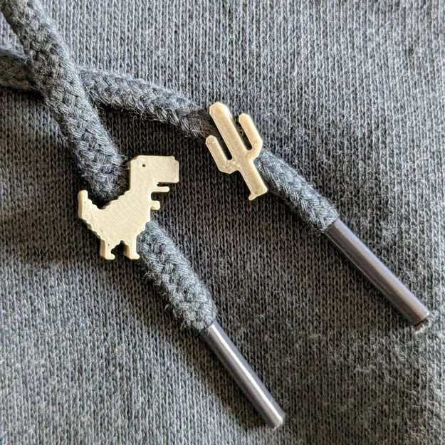 Hạt xỏ trang trí hình Chrome Dino T-Rex - Image 1