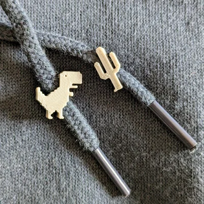 Hạt xỏ trang trí hình Chrome Dino T-Rex