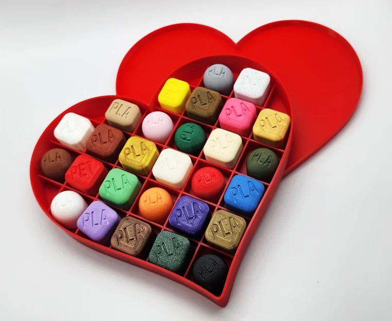 Hộp Đựng Kẹo Hình Trái Tim Dành Cho Mẫu Thử Filament - Image 6