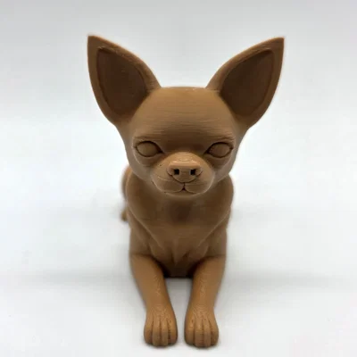 Mô hình tượng chú chó Chihuahua lông ngắn đang nằm
