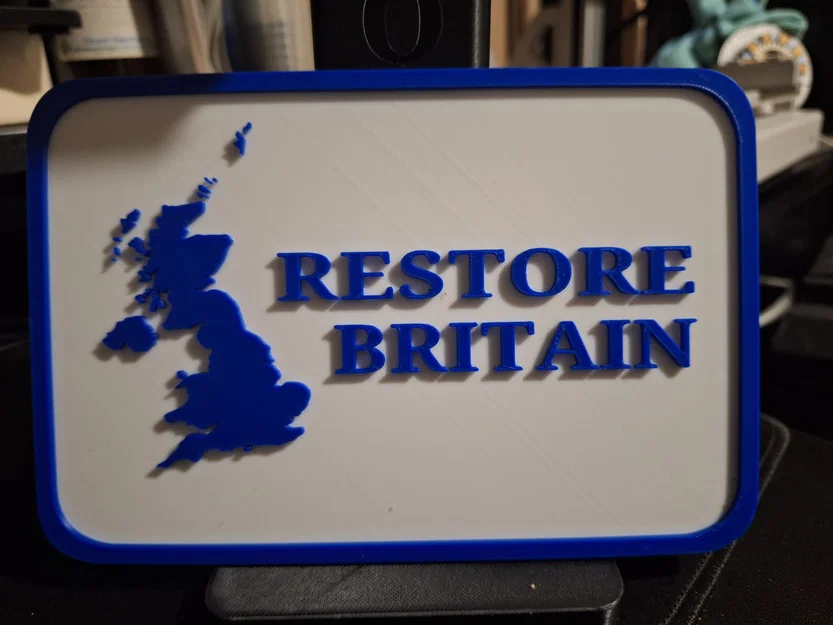Bảng hiệu trang trí 3D Restore Britain cho cửa sổ - Image 1