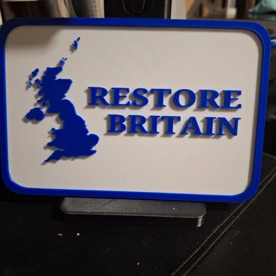 Bảng hiệu trang trí 3D Restore Britain cho cửa sổ